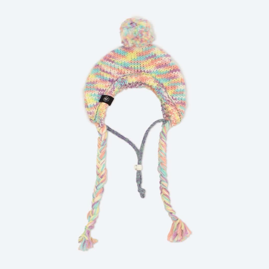 Knit Pom Pom Dog Beanie Hat - Pastel Icing - Image 2