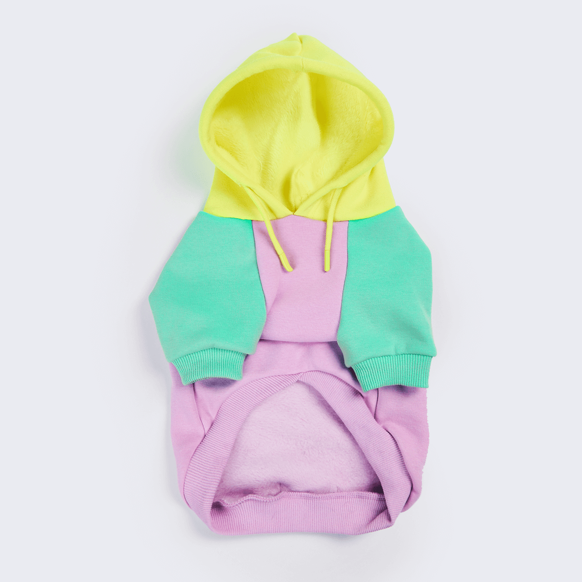 Purple Turquoise Yellow Dog Hoodie (SIZE S) - Image 2