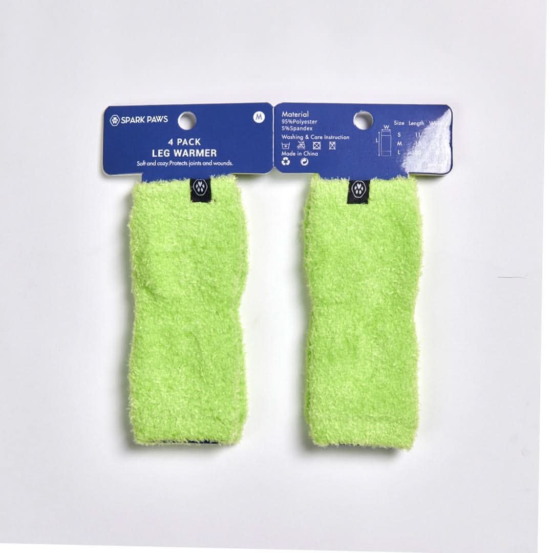 Stretchy Fleece Dog Leg Warmer Sleeves - Lime - Image 2