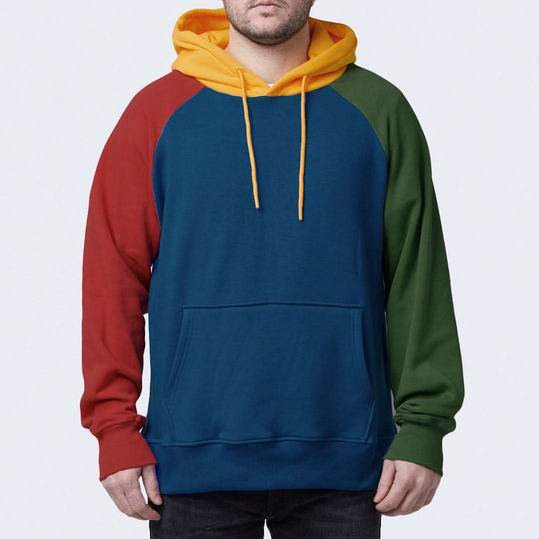 Primary Color Block Human Hoodie - Image 2