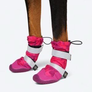 Flex Shell Water-resistant Dog Boots - Fuchsia Camo