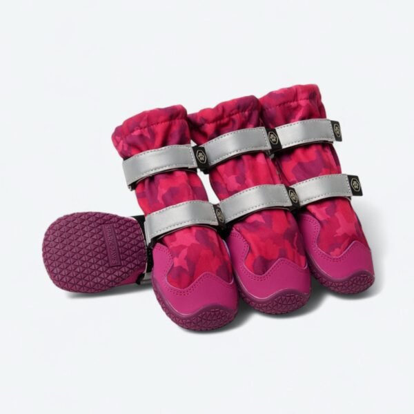 Flex Shell Water-resistant Dog Boots - Fuchsia Camo - Image 2