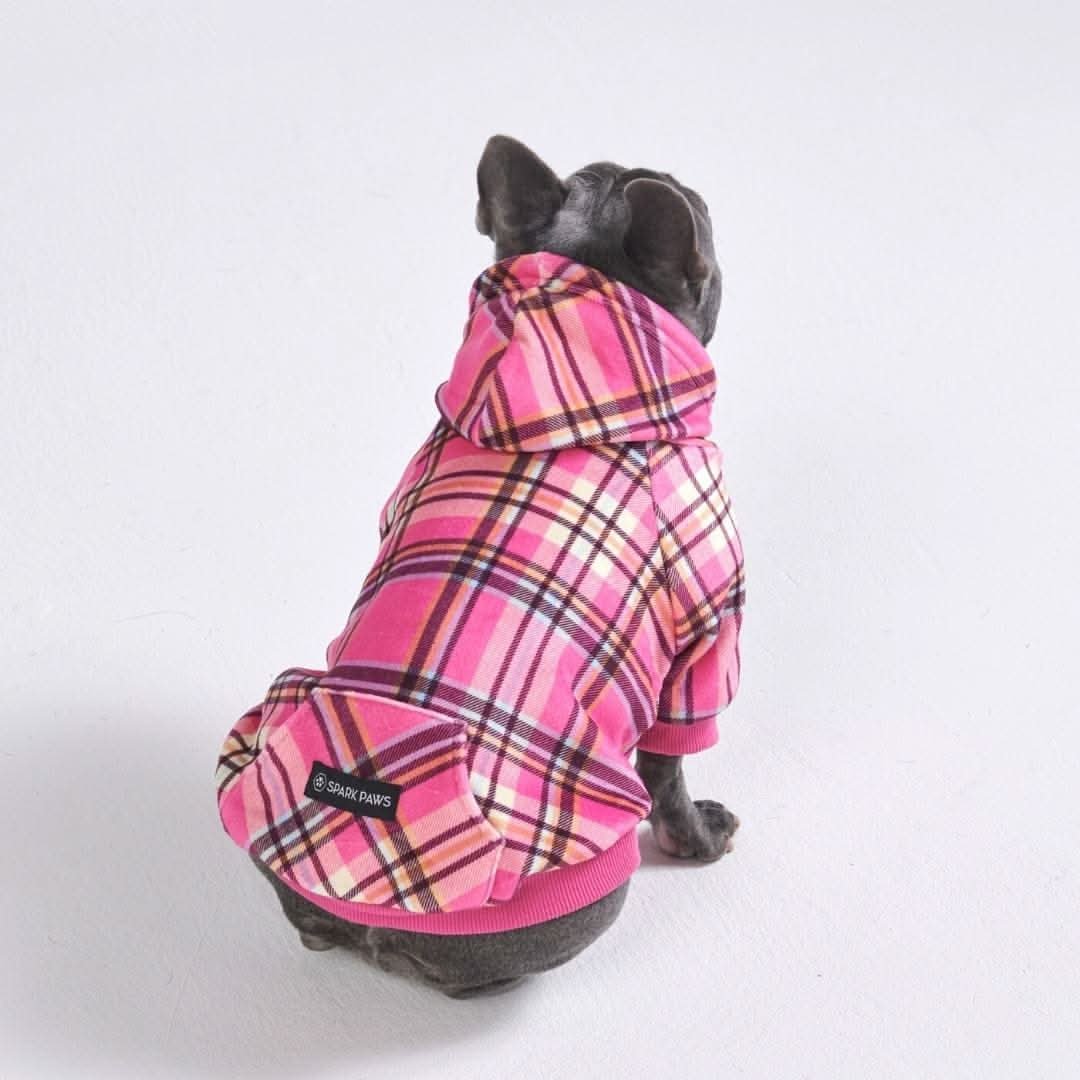 Pink Plaid Dog Hoodie - Image 4
