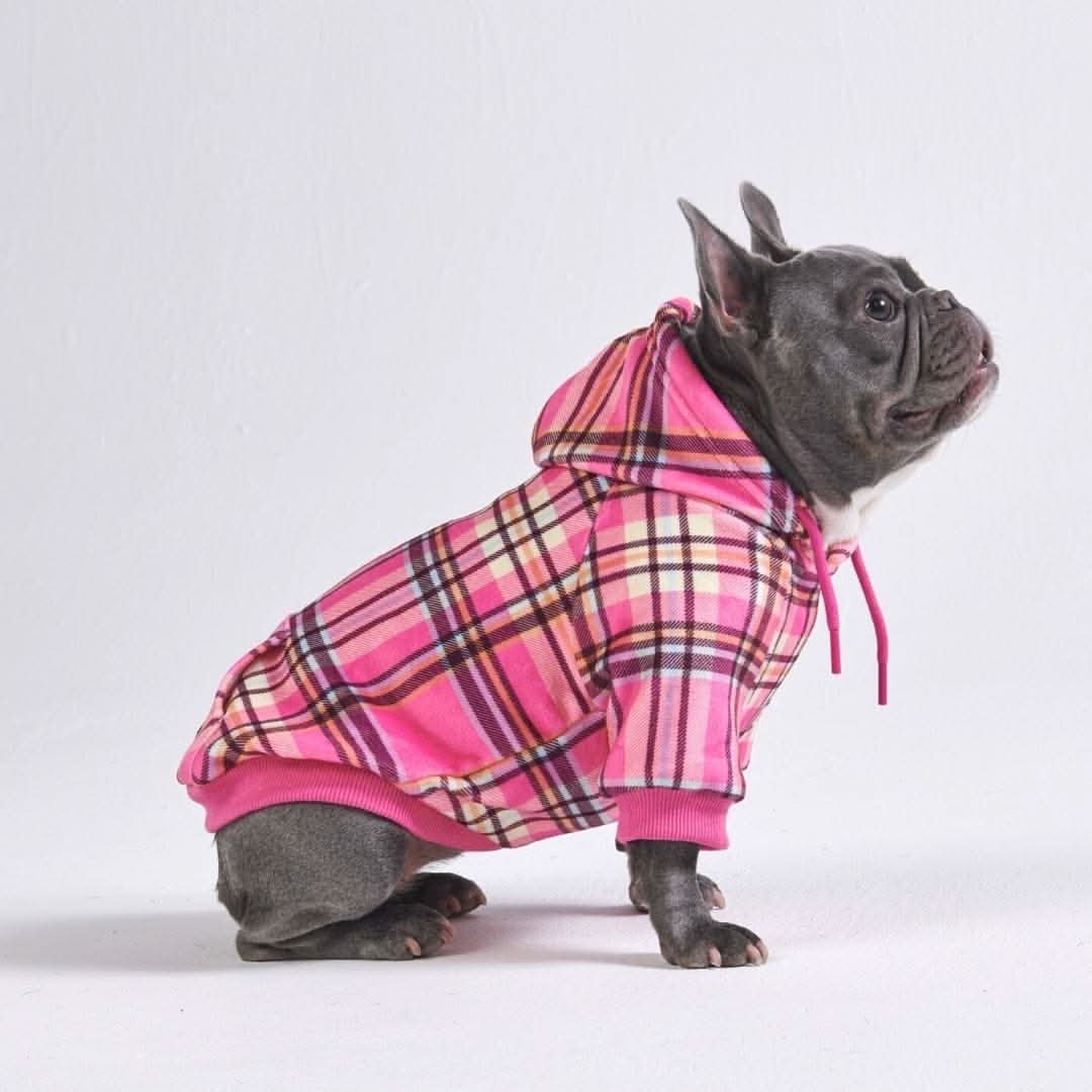 Pink Plaid Dog Hoodie - Image 6