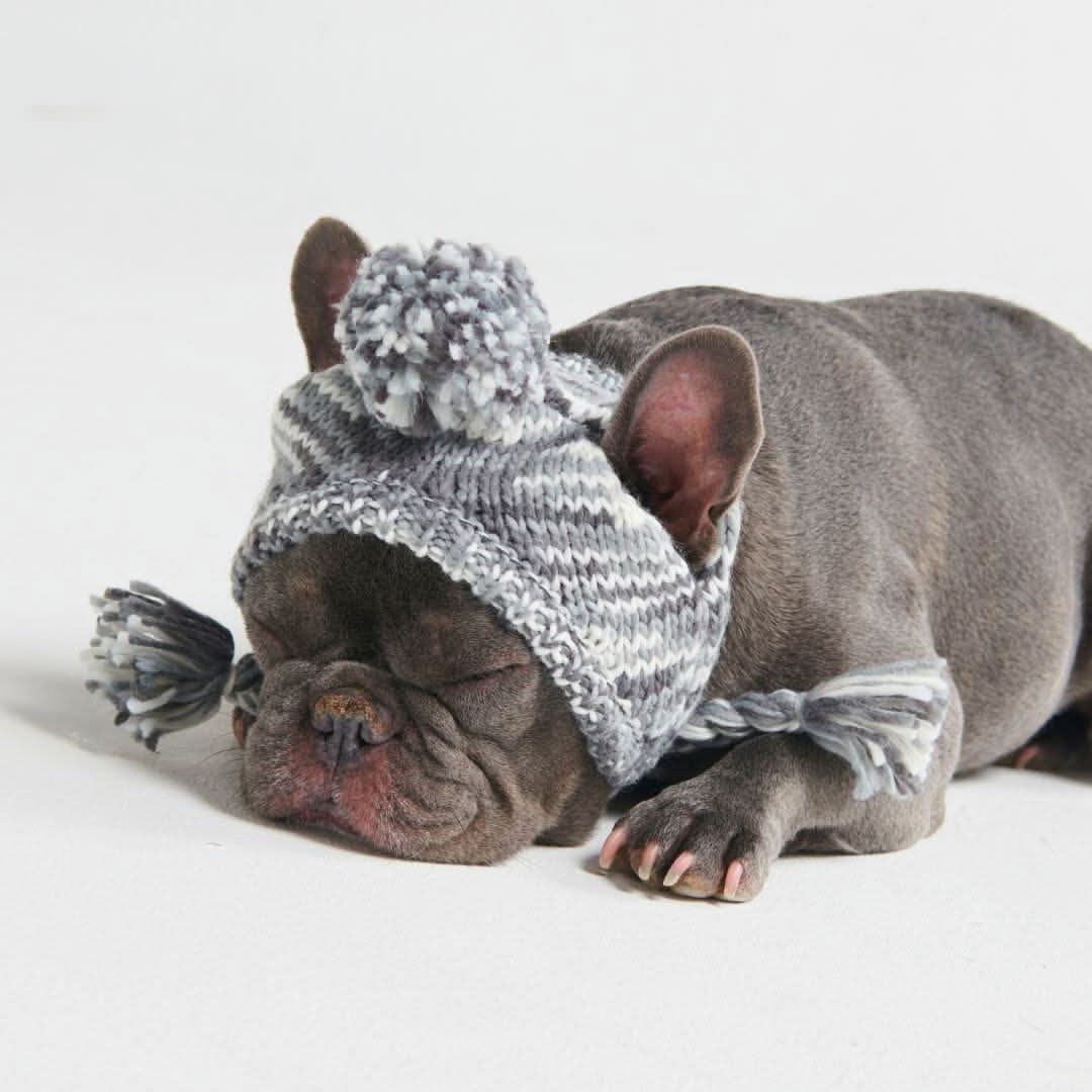 Human Pompom Hat - Salt and Pepper - Image 3