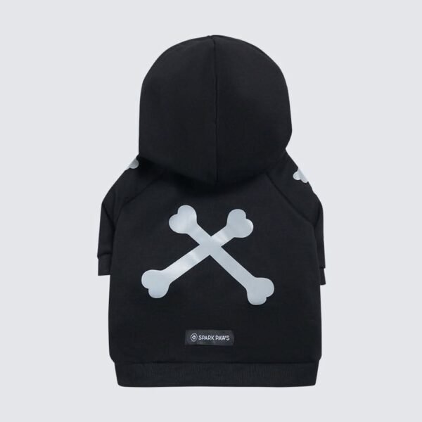 "WOOF" Dog Hoodie - Black & Reflective - Image 4
