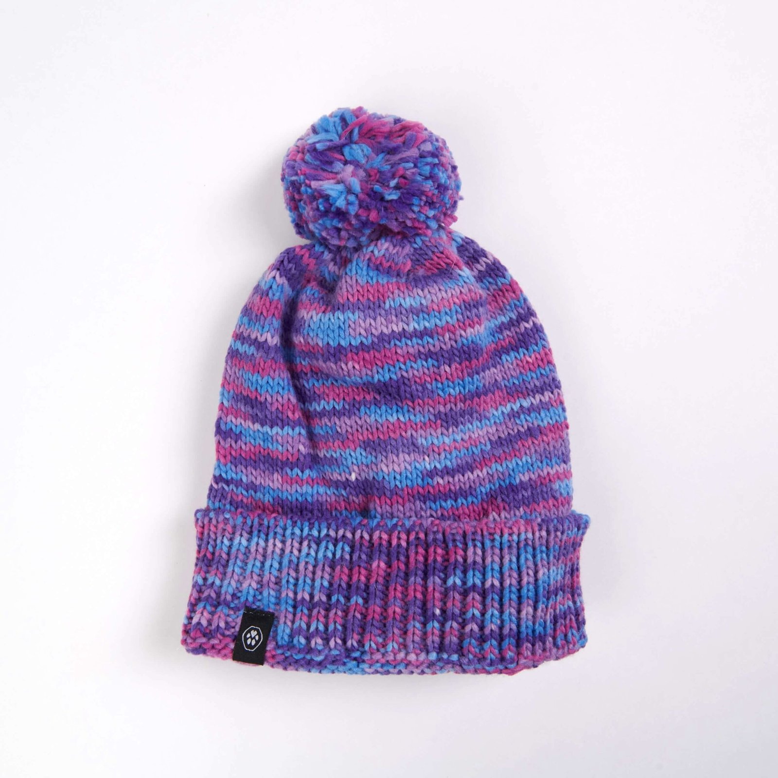 Human Pompom Hat - Purple & Lavender - Image 2