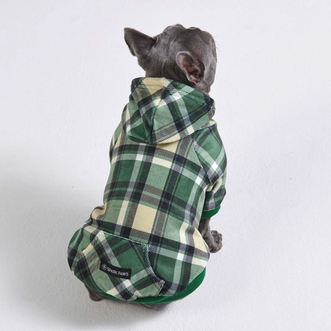 Green Plaid Dog Hoodie - Image 4