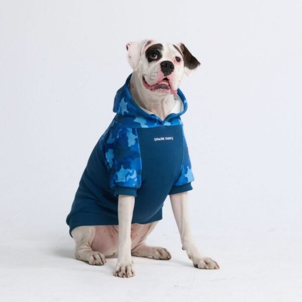 Blue Camo Dog Hoodie - Image 4