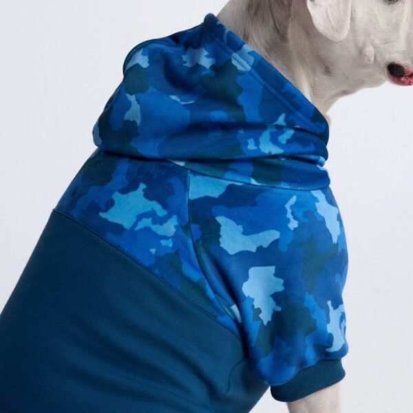 Blue Camo Dog Hoodie - Image 6