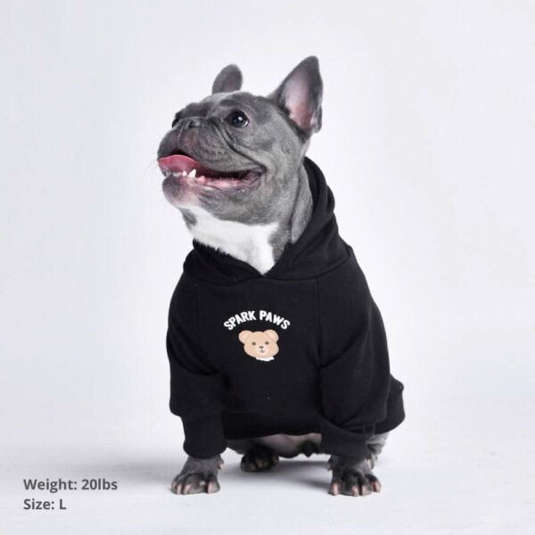Broken Teddy Bear Dog Hoodie - Black - Image 3