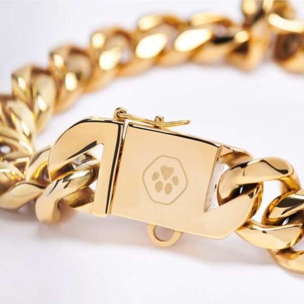Cuban Link Chain Dog Collar - Gold - Image 3