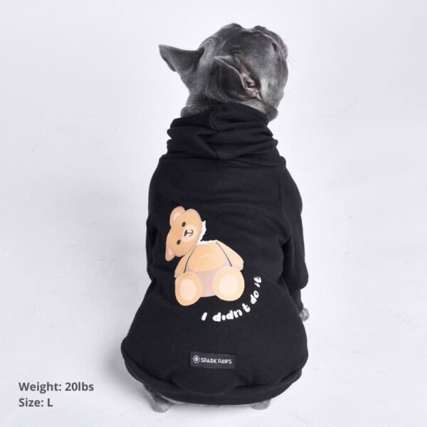 Broken Teddy Bear Dog Hoodie - Black - Image 2