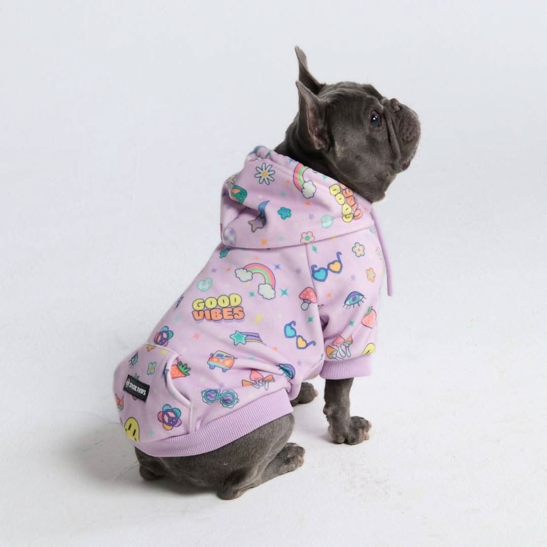 Good Vibes Dog Hoodie - Purple - Image 2