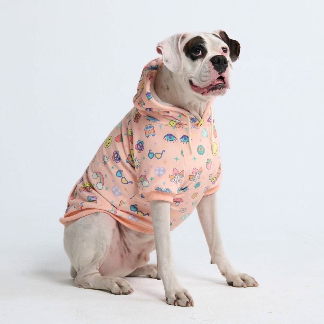 Good Vibes Dog Hoodie - Orange - Image 2