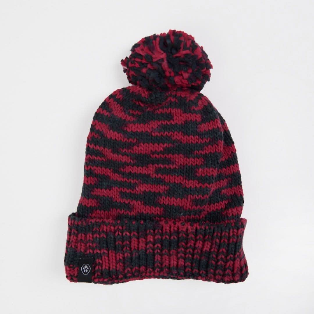 Human Pompom Hat - Red & Black - Image 2