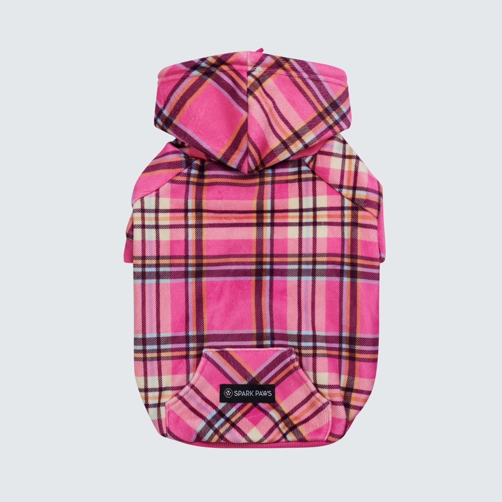 Pink Plaid Dog Hoodie - Image 2