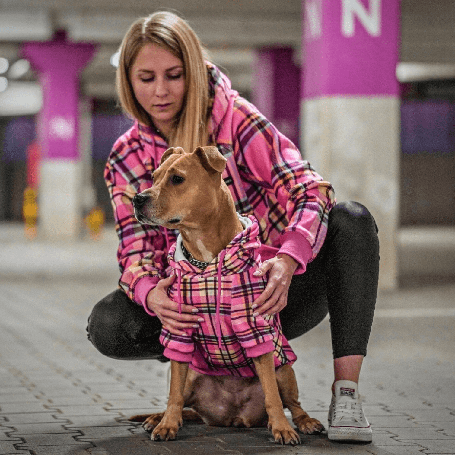 Pink Plaid Dog Hoodie - Image 7