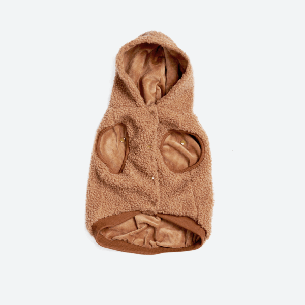 Teddy Sherpa Fleece Dog Jacket - Brown - Image 2