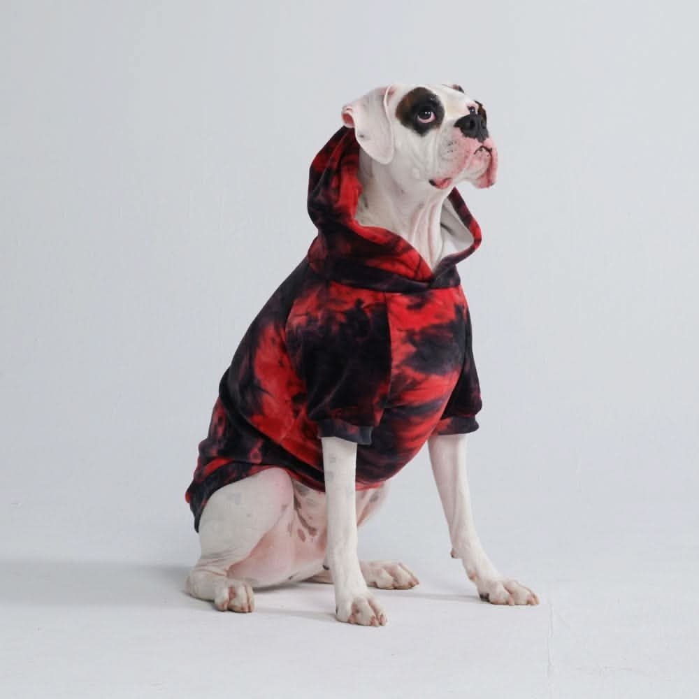 Velvet Dog Hoodie - Red & Black - Image 2