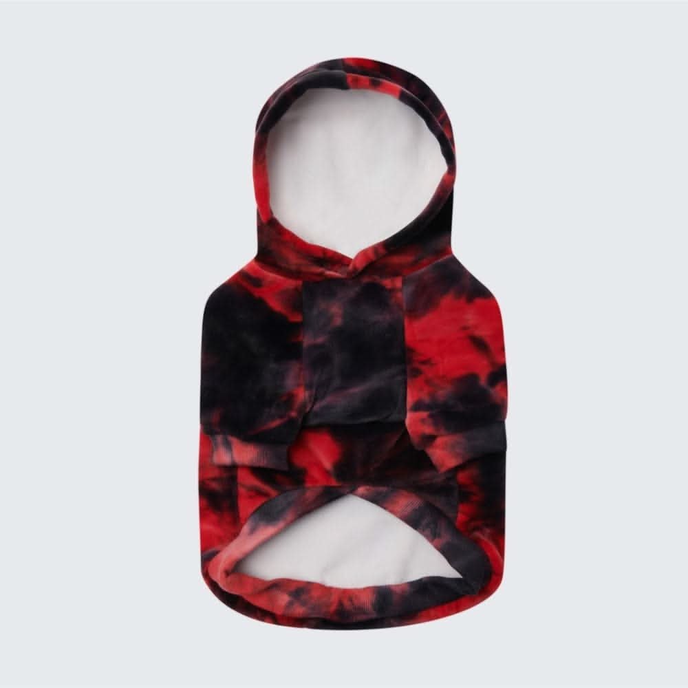 Velvet Dog Hoodie - Red & Black - Image 4