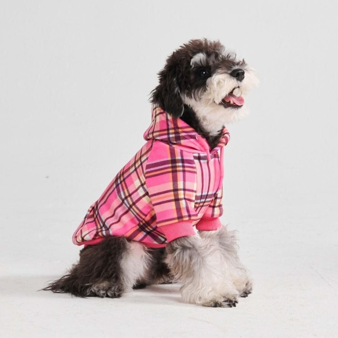 Pink Plaid Dog Hoodie - Image 5