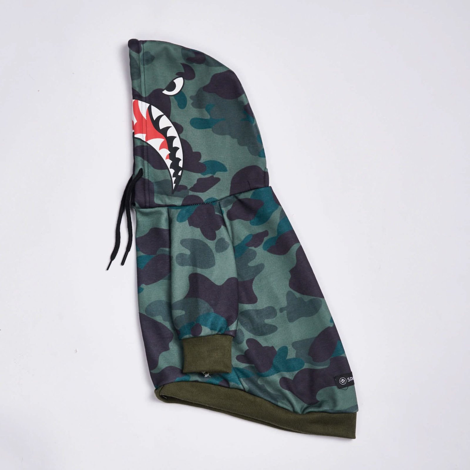 Shark Monster Dog Hoodie - Green Camo - Image 2